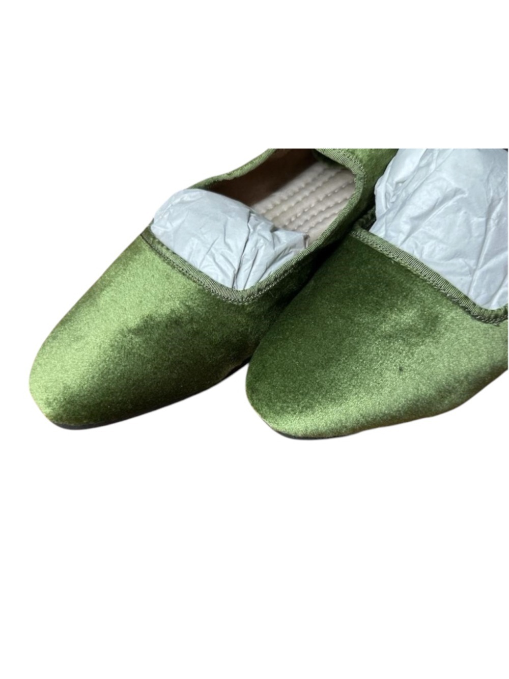 Free People Evie Mary Jane Velvet Flats Women's Size 37 (US/6) Green NIB - Picture 3 of 8